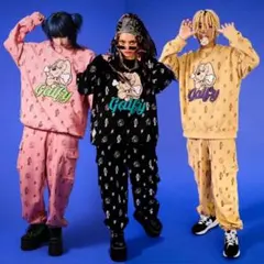 最終値下げ GALFY 紋々セットアップ 黒のサムネイル