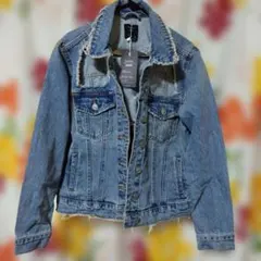 新品☆Bershka☆デニムジャケット ☆ダメージ加工☆Y2K☆グランジ☆パンク