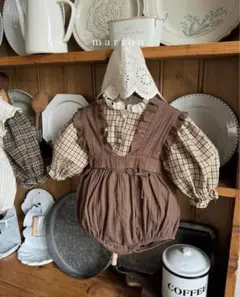 marron ロンパース　ブラウス　長袖　セット　2024AW 80cm