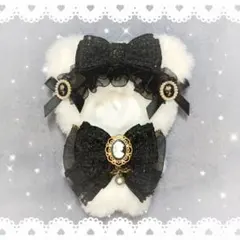 ぬい服　ちびぐるみ　くま☆ツイードブラック　着ぐるみ　☆フープ付き☆