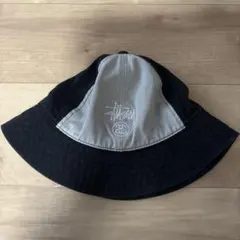 Stussy バケットハット ブラック/グレー S/M