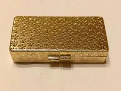 ゴールド クローバー柄 　鏡付きコンパクトケース　昭和レトロ