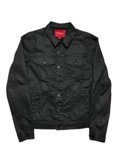 00s 【GUESS】ゲス コーティング ブラックデニムジャケット Y2K