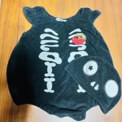 【PITCH PON】骸骨風 スカル　コスチューム ロンパース 80 ハロウィン