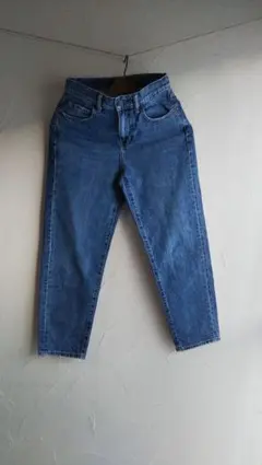 ユニクロ スラウチテーパード アンクルジーンズ インディゴ ブルーサイズ22