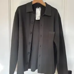 ユニクロ　ミラノリブシャツカーディガン　オリーブM