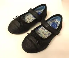 ムーンスター　キャロット　パンプス風　ラメ　17.5　黒　ブラック　フォーマル