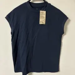 新品未使用タグ付き　フレンチスリーブ Tシャツ ネイビー M