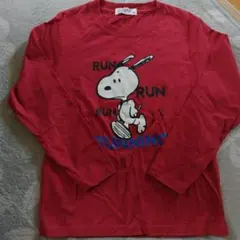 キッズ　ロンT　長袖Tシャツ　スヌーピー　Peanuts 　140 レッド