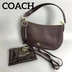 COACH　サットン　レザー　2way　ショルダー　ハンドバッグ　ダークパープルのサムネイル