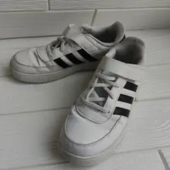 全然綺麗❗adidas ホワイト ブラック スニーカー ベルクロ 24cm