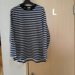 GU黒と白のボーダーTシャツ