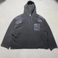 00s オールド ネイビー ブラック フーディー フリース プルオーバー 古着