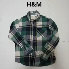 H&M チェック柄長袖シャツ