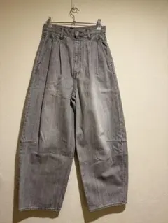 drawer グレー デニムワイドパンツ ハイウエスト