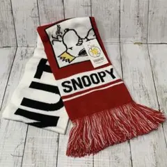 新品 PEANUTS スヌーピー 75周年記念 マフラー 赤白