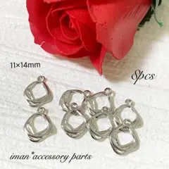 ＊P514＊3連不規則チャームパーツ・シルバー