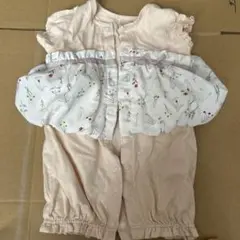 petit main フリル付きロンパース 50-70