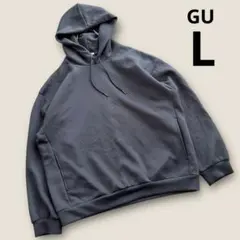 GUジーユー　ダブルフェイスビッグプルパーカ　グレー　L