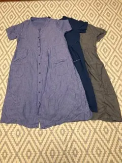 マタニティパジャマ　2WAYワンピース型半袖パジャマ　M-L 3着セット　西松屋