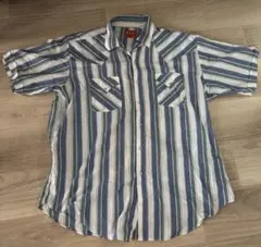 ELY PLAINS ストライプ 半袖シャツ XL