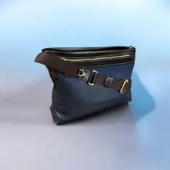 【美品】タケオキクチ ショルダーバッグ ネイビー 多機能ポケット