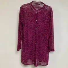 SPECIAL REQUEST 長袖シャツ ブラウス シアー素材 花柄 ピンク