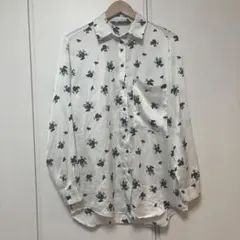 ZARA 花柄 長袖シャツ XS ホワイト