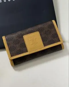 2326☆CELINE セリーヌ トリオンフ マカダム キーケース ブラウン