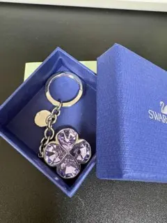 SWAROVSKI クローバー 花 キーリング キーホルダー