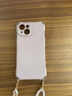 iPhone15ラベンダーシリコンケース ストラップ付き