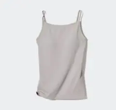 エアリズムコットンポートネックブラキャミソール　ライトグレー　S