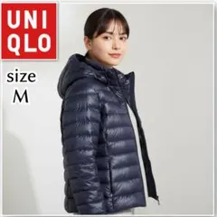 新品同様 UNIQLO レディース M ウルトラライトダウンジャケット ネイビー