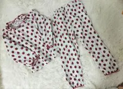 いちご柄フリル付きパジャマ上下セット