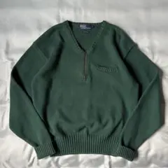 【希少タイプ】 00s ポロバイラルフローレン ハーフジップ コットンニット