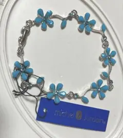 お値下げ❣️michel Jurdain ターコイズブルー フラワーブレスレット