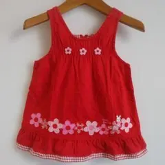 数回着用♥♡miki house 赤い花柄ワンピース 95cm未満