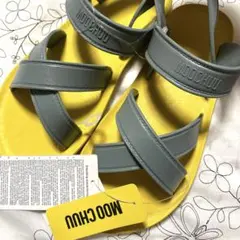 MOO CHUU サンダル イエロー×グレー　36 24.0