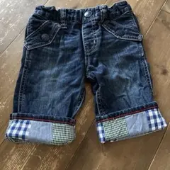 ミキハウス　デニムハーフパンツ ダークブルー 100cm