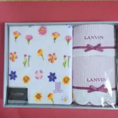 LANVIN タオルセット 花柄 綿100%