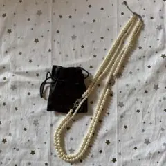 【美品】23区ビジュー付きパール風ネックレス