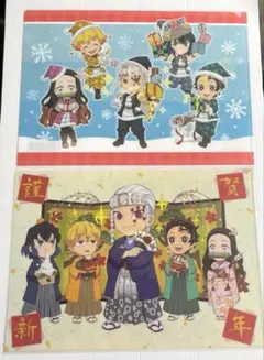 ufotable鬼滅の刃遊郭編クリアファイル　正月、クリスマス2点まとめて