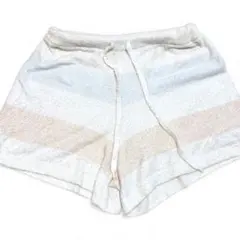 ジェラートピケ ボーダー柄 モコモコショートパンツ ルームウェア