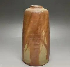 県指定重要無形文化財　山本雄一　備前焼　緋襷　花入　f8583