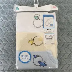 恐竜柄シャツ肌着3枚セット 90cm ノースリーブロンパース