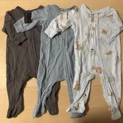 H&M ベビー服　足つきカバーオール　コットン　3着セット
