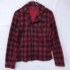 in the attic Homme チェック柄 スウェットライダースジャケット