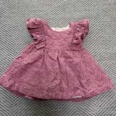 プティマイン ピンク　レースチュニック　80cm