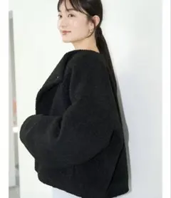 ラグナムーン ボアブルゾン ブラック