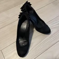 値下げ❗️＜beams＞リボン付き黒ハイヒールパンプス